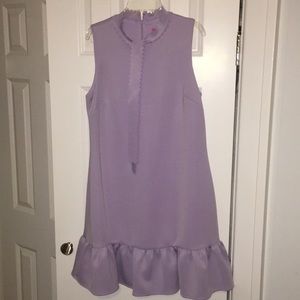 Lavender colored dress with neck tie